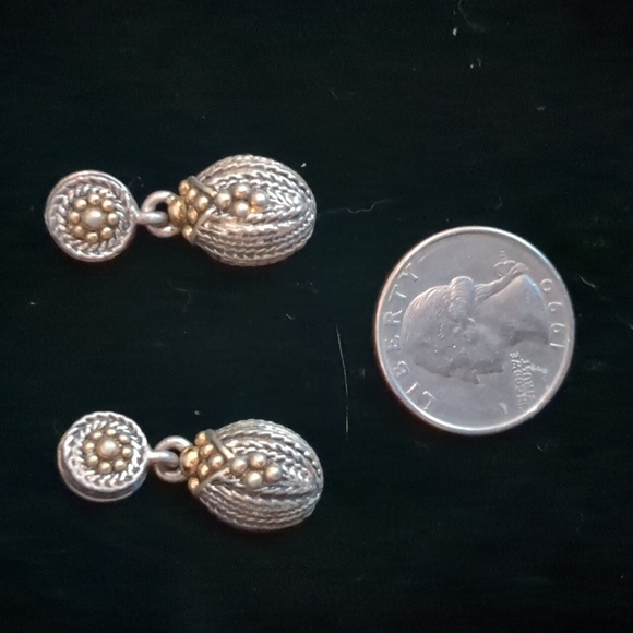 Napier Silver / Gold Dangle Earrings. Dangles Are lightweight go with everything - Picture 2 of 4